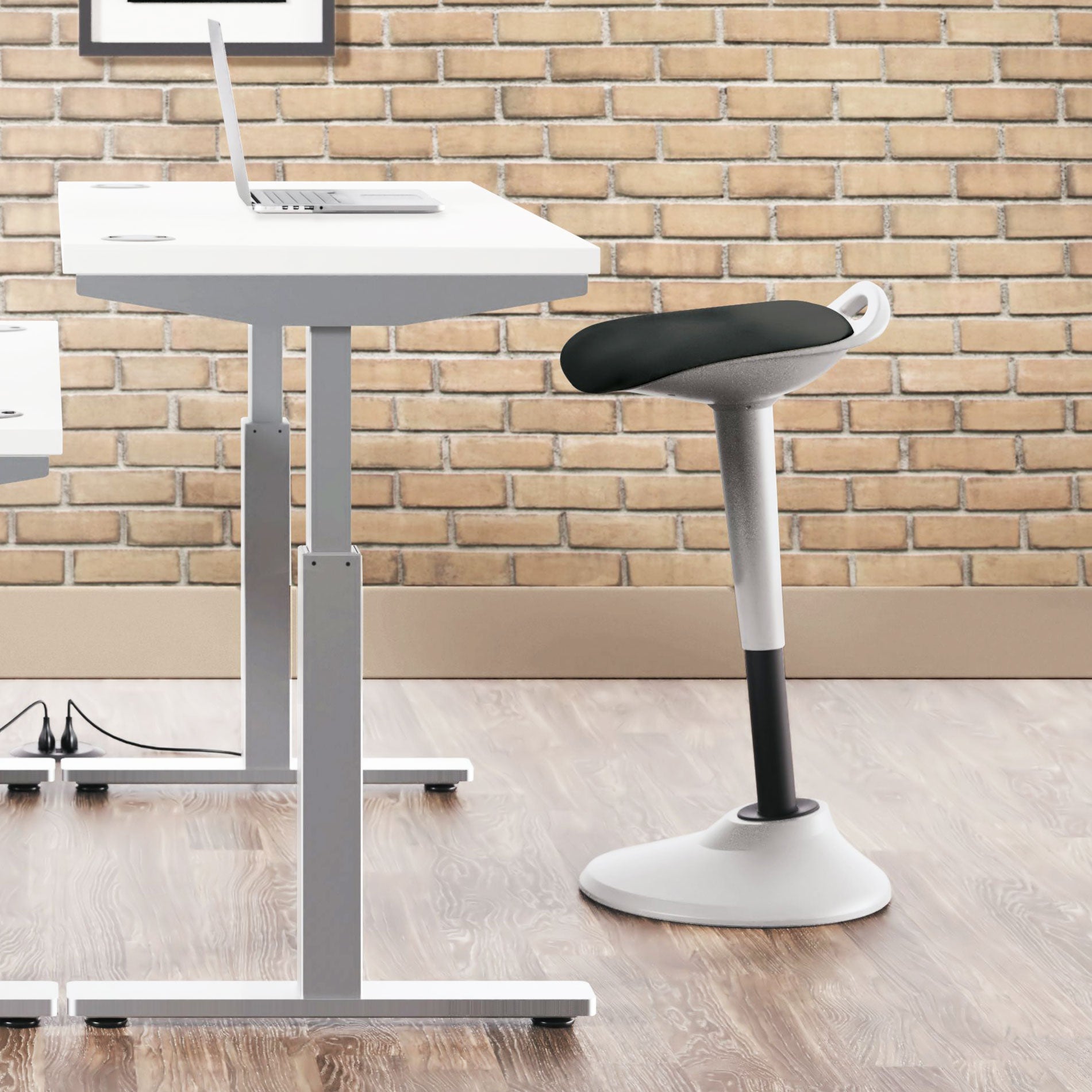 Black Height Adjustable Perch Stool