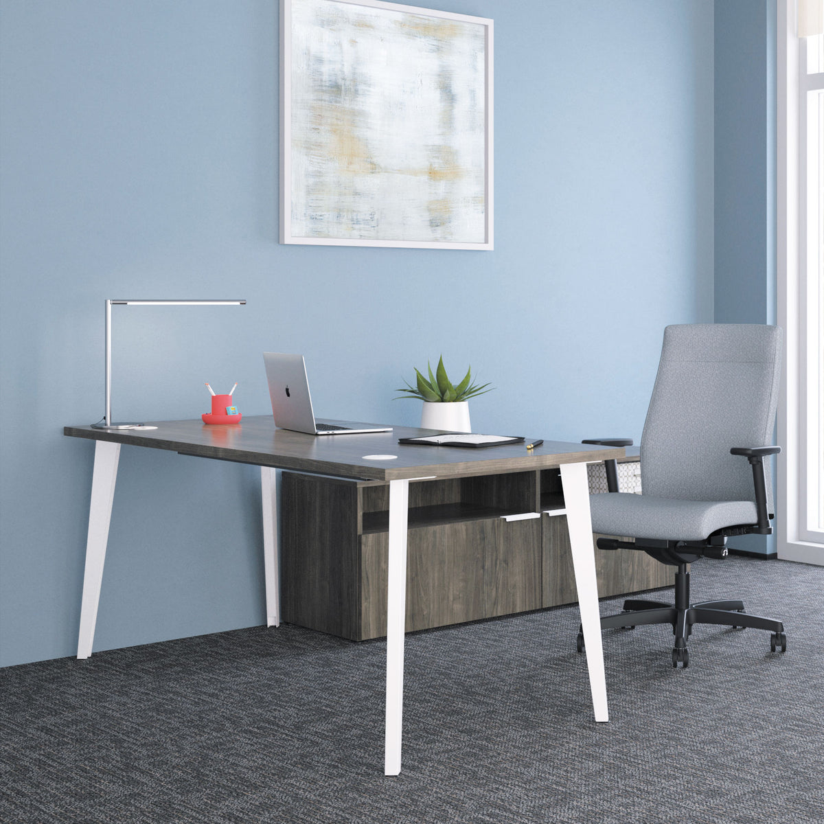 Voi Desk with Angled Legs | Walnut Surface | 48x24 – Shop Parron Hall ...